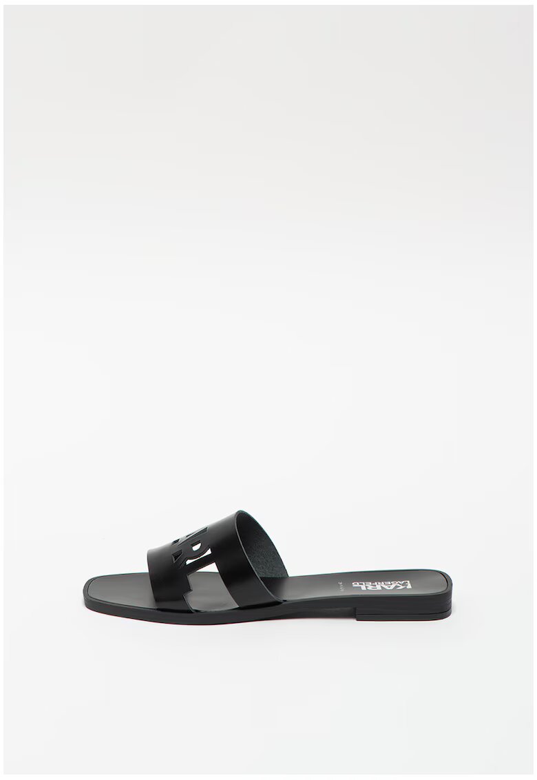 Karl Lagerfeld Papuci din piele cu decupaj logo Skoot II