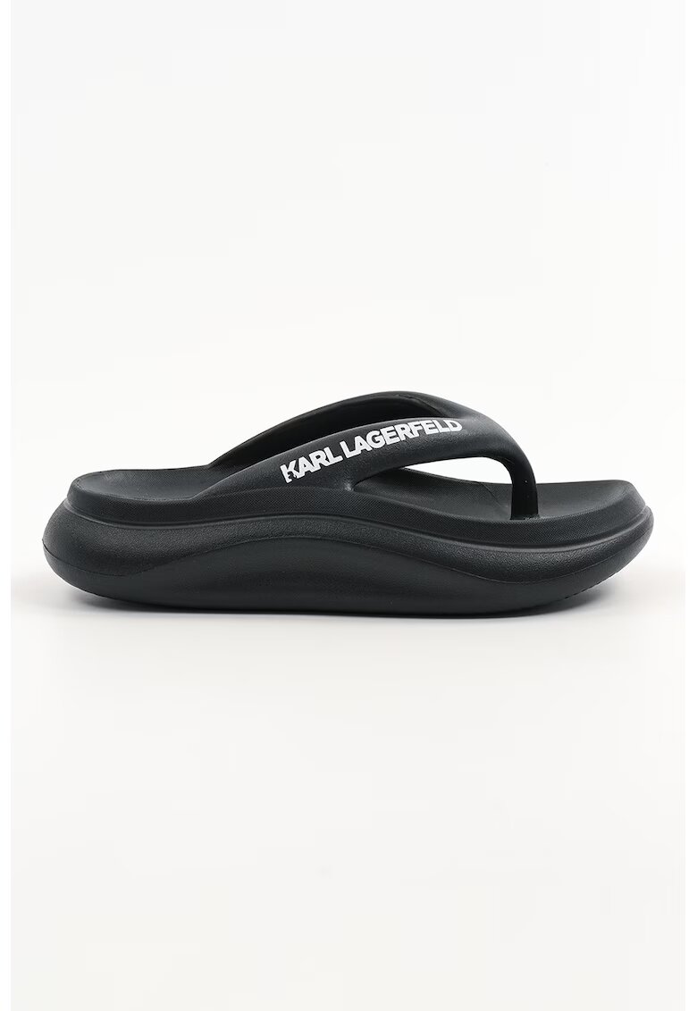 Karl Lagerfeld Papuci flip-flop cu logo - Negru