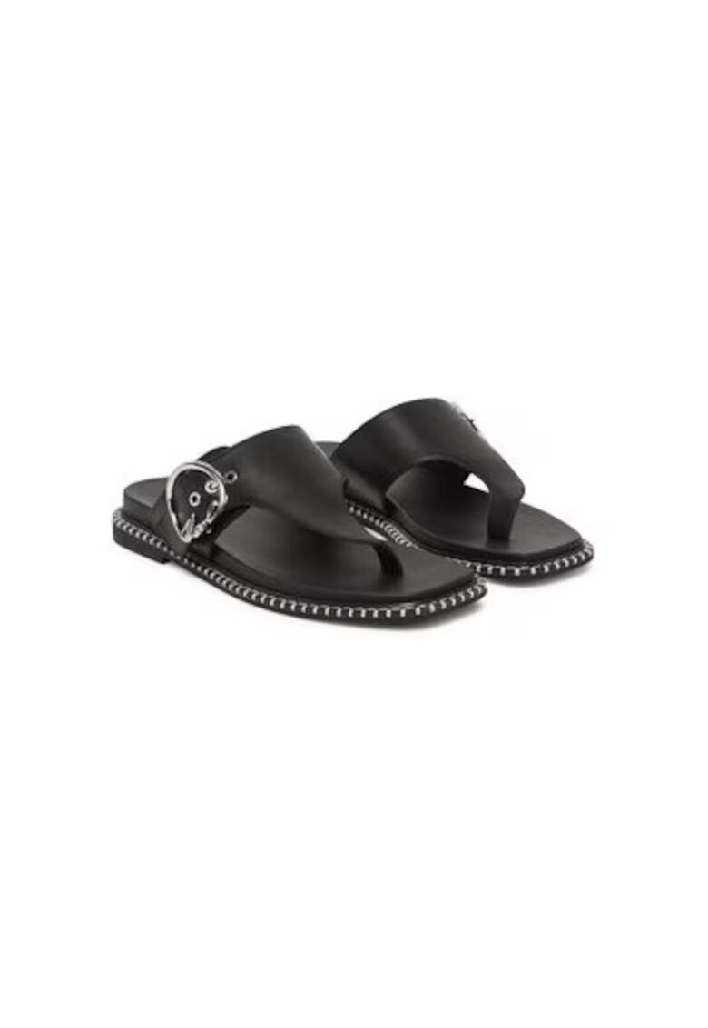 Karl Lagerfeld Papuci flip-flop dama KL81325 - Piele naturala - Negru - Negru