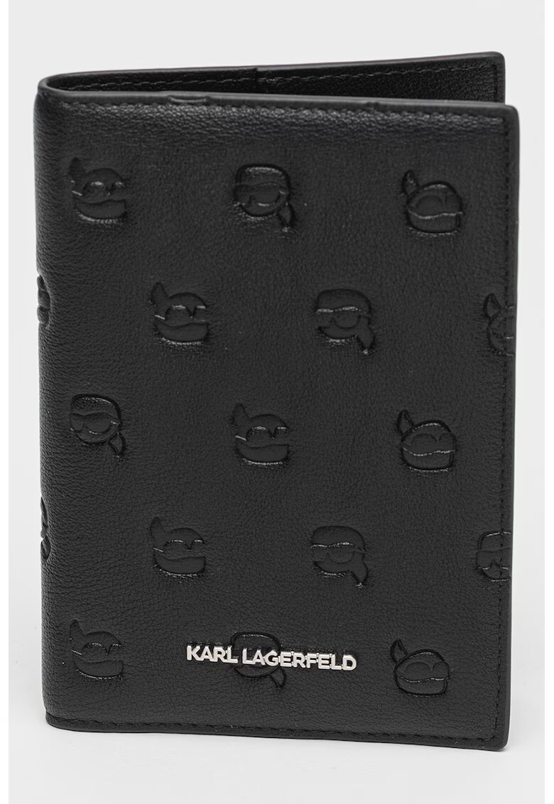 Karl Lagerfeld Portofel pliabil de piele ecologica Ikon - Negru