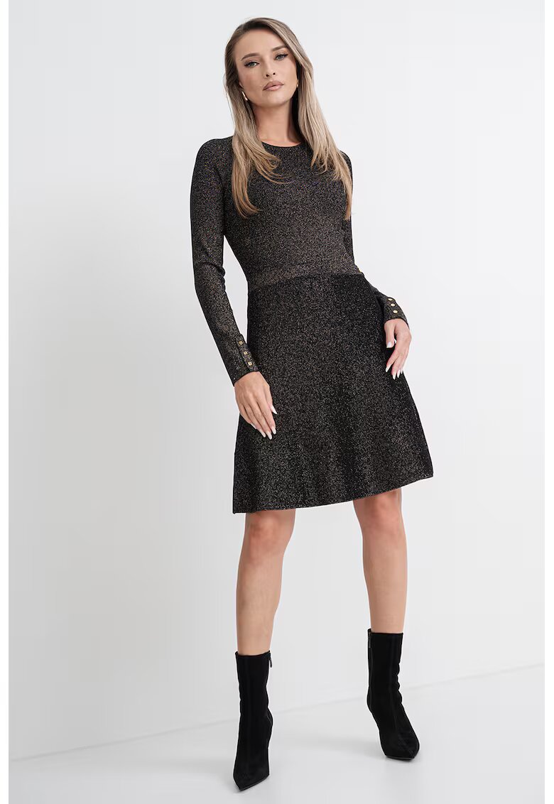 Karl Lagerfeld Rochie combi cu croiala in A - Negru