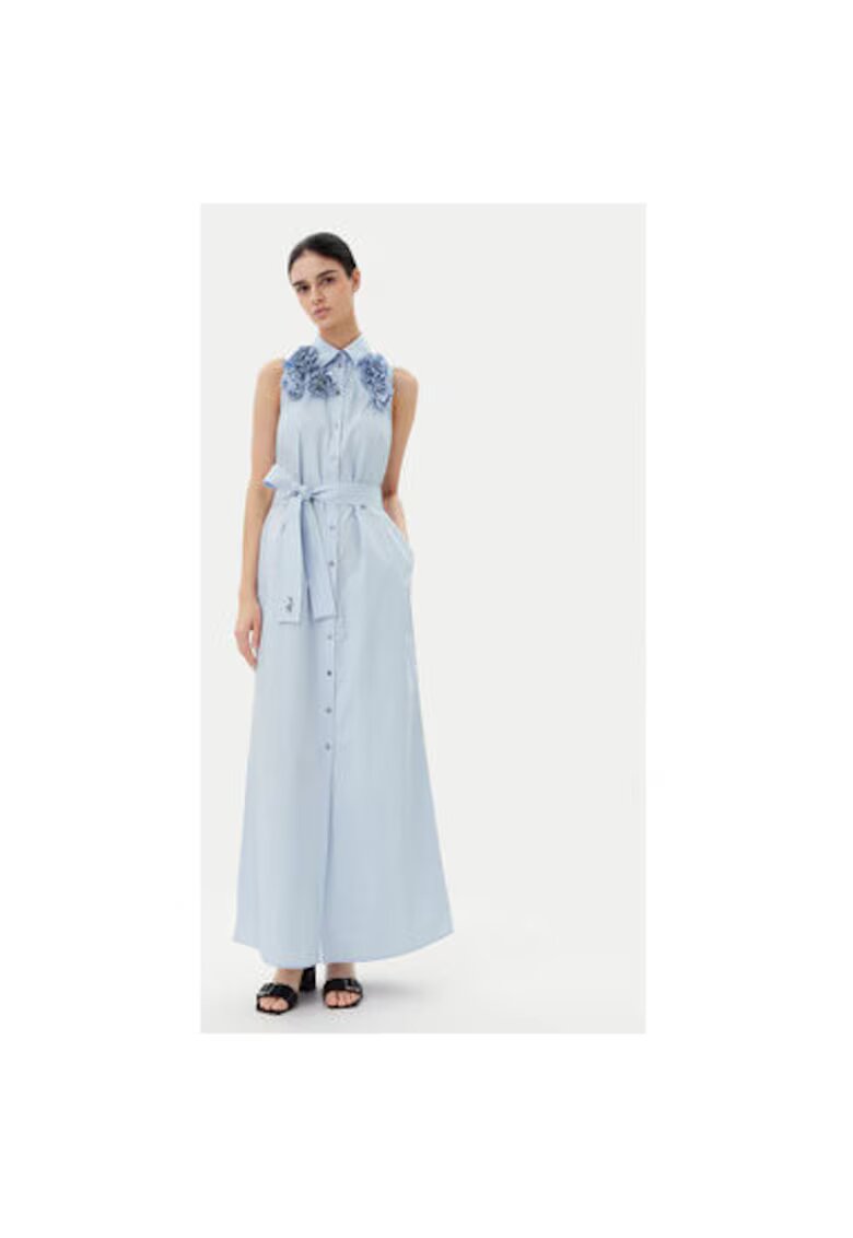 Karl Lagerfeld Rochie de vara dama A2W13004 - Bumbac organic - Albastru deschis - Albastru deschis