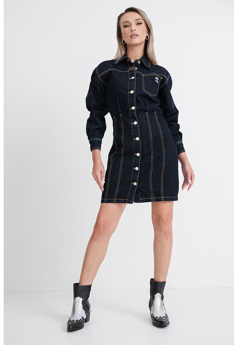 Karl Lagerfeld Rochie mini din denim - Bleumarin