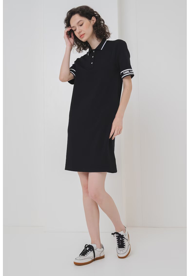 Karl Lagerfeld Rochie polo din amestec de modal - Negru