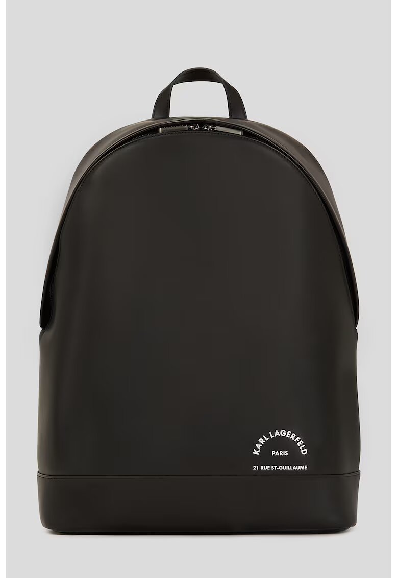 Karl Lagerfeld Rucsac de piele ecologica cu imprimeu logo - Maro inchis