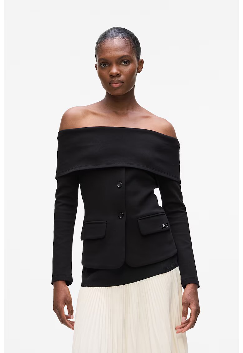 Karl Lagerfeld Sacou cu decolteu pe umeri - Negru