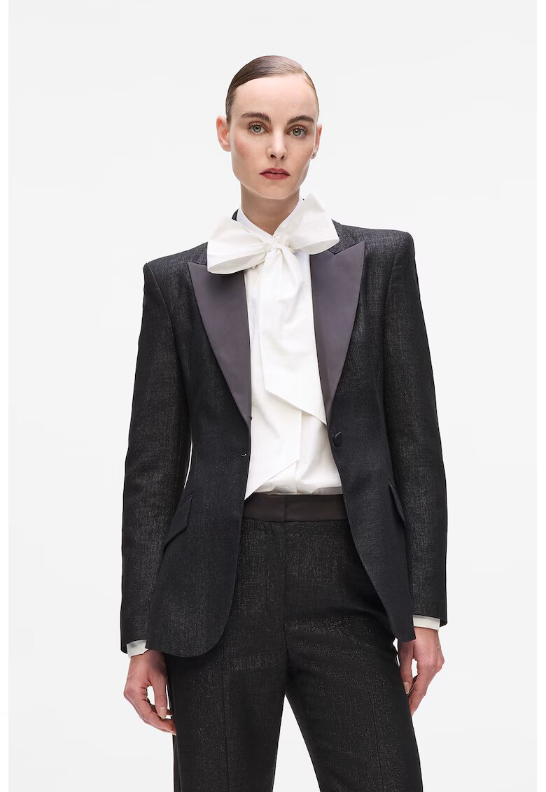 Karl Lagerfeld Sacou din amestec de lana virgina cu aspect stralucitor - Albastru ultramarin