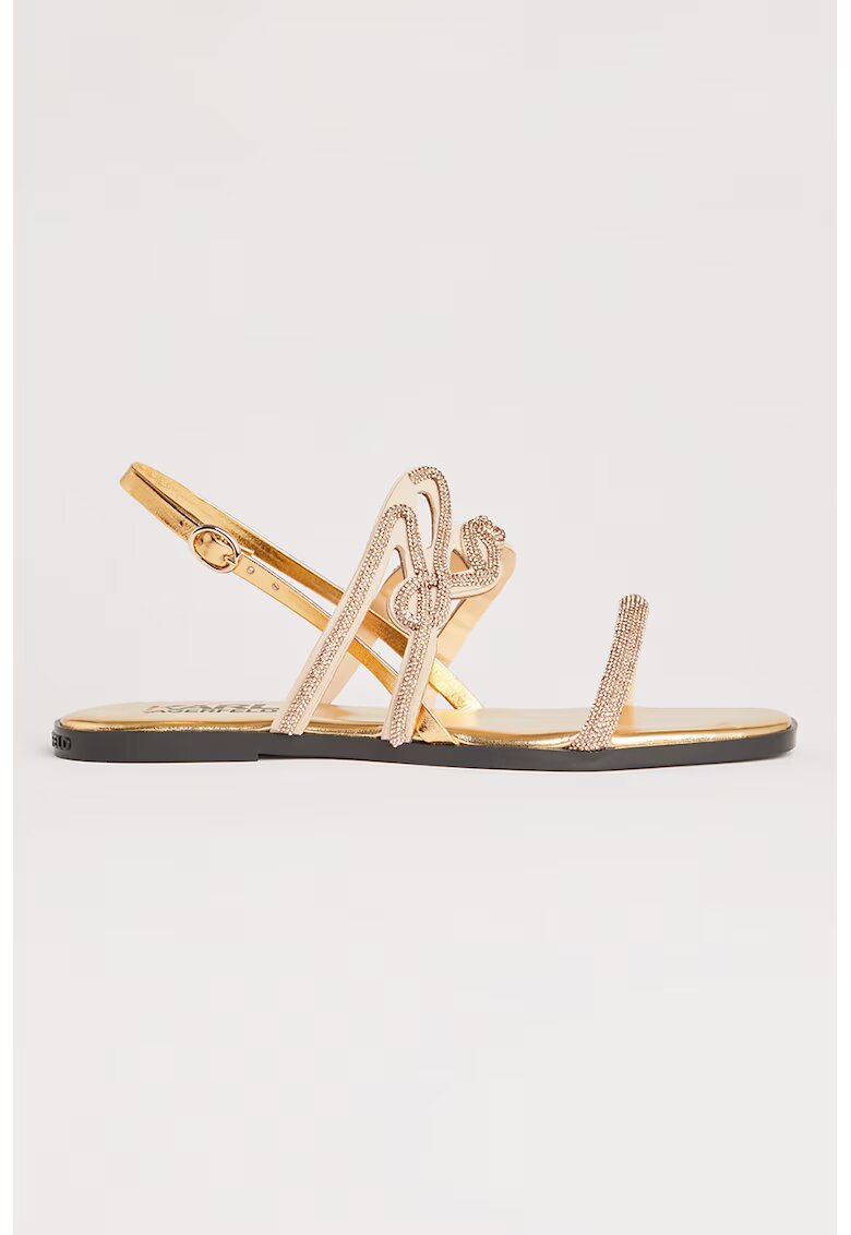 Karl Lagerfeld Sandale slingback cu strasuri - Auriu