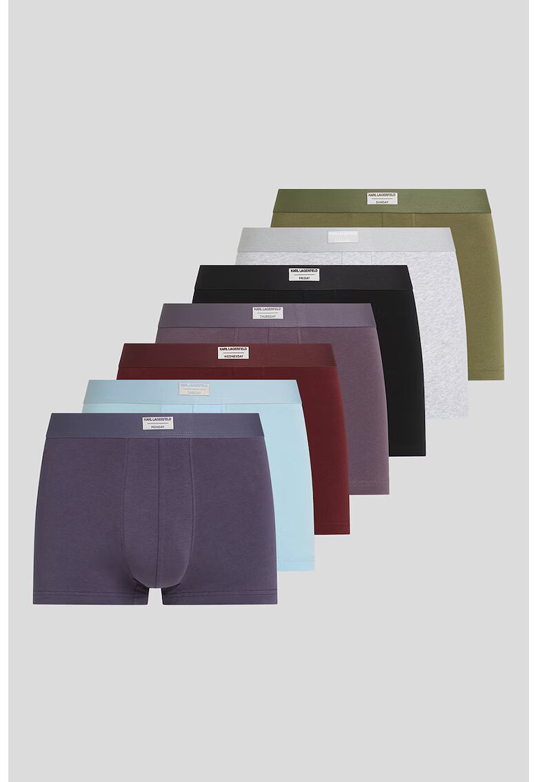 Karl Lagerfeld Set de boxeri cu logo - 7 perechi - Albastru pastel/Negru/Violet