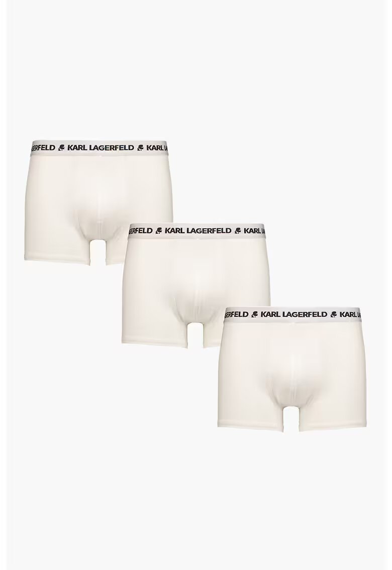 Karl Lagerfeld Set de boxeri din amestec de bumbac organic - 3 Perechi - Alb/Negru
