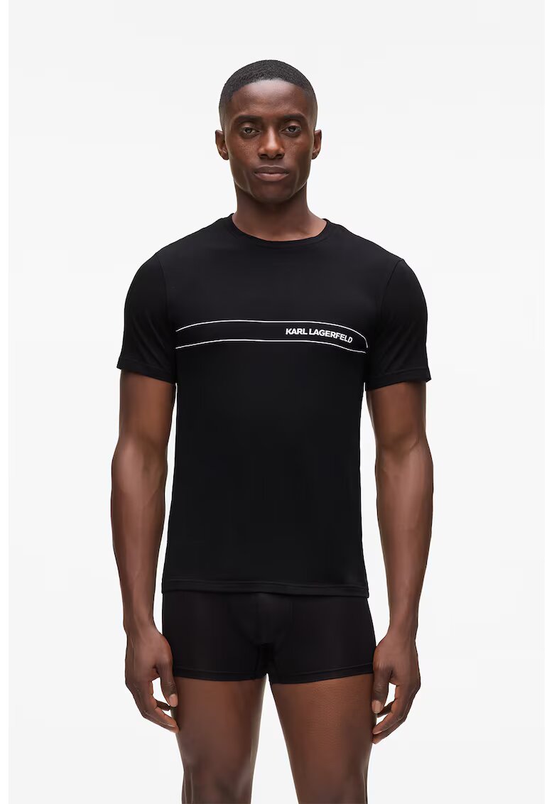 Karl Lagerfeld Set de tricou de pijama slim fit si boxeri - Negru