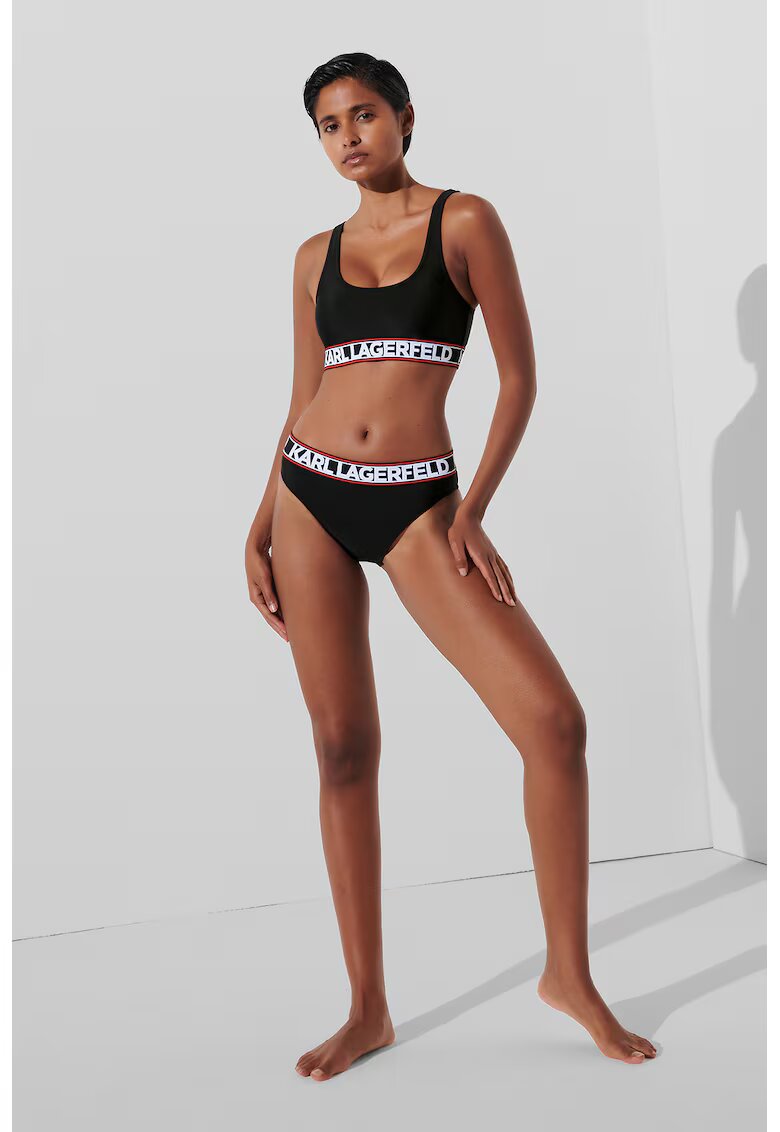 Karl Lagerfeld Slip cu banda logo - Negru