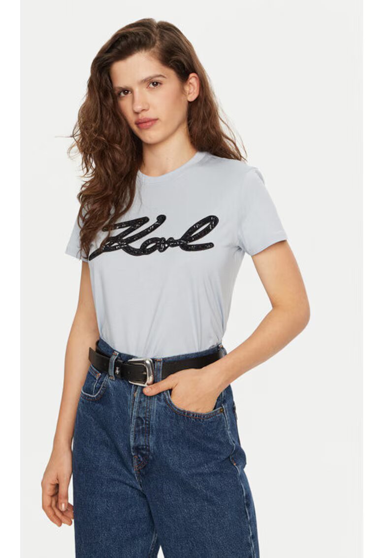 Karl Lagerfeld Tricou dama - 304578823 - Bumbac organic - Albastru - Albastru