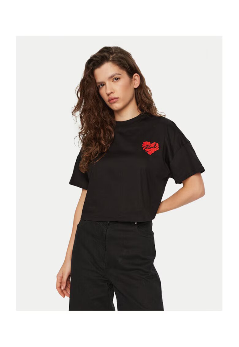 Karl Lagerfeld Tricou dama - 304579387 - Bumbac organic - 2XL INTL - Negru