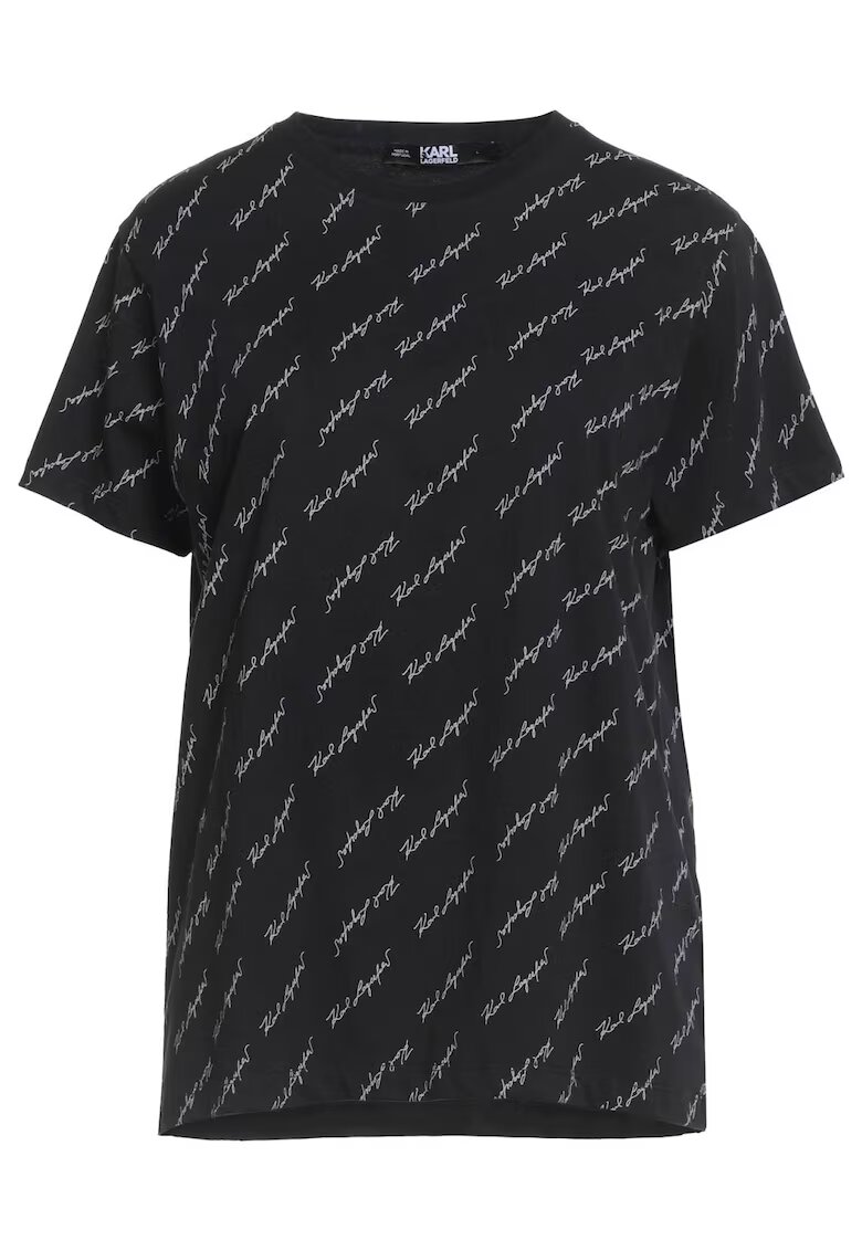 Karl Lagerfeld Tricou dama all-over print signature - Negru