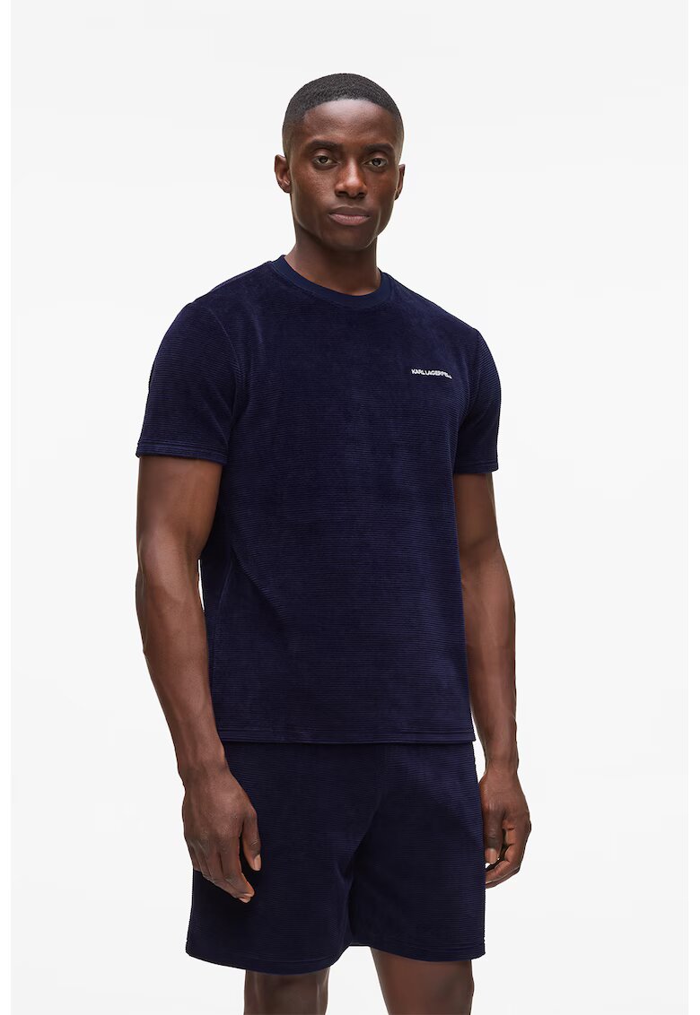 Karl Lagerfeld Tricou de pijama de catifea - Bleumarin