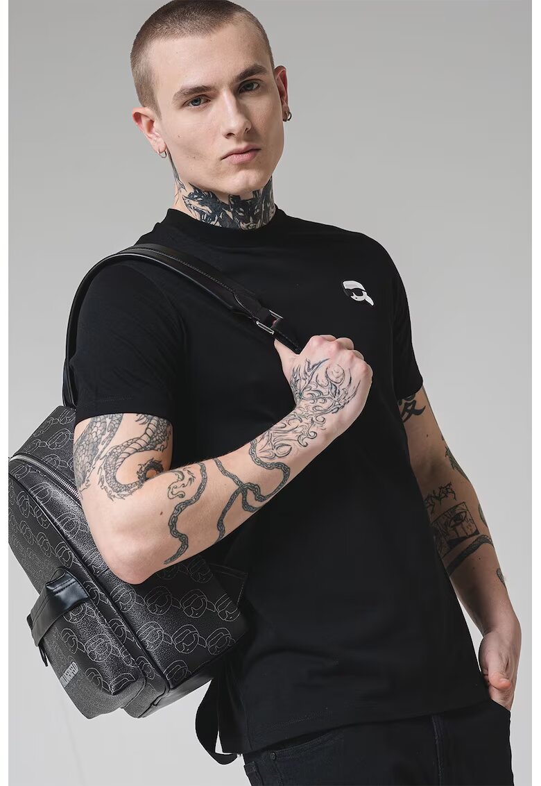 Karl Lagerfeld Tricou din bumbac cu logo aplicat - Negru