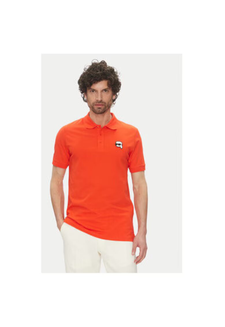 Karl Lagerfeld Tricou polo barbati 745710 552224 - Bumbac organic - Rosu - Rosu