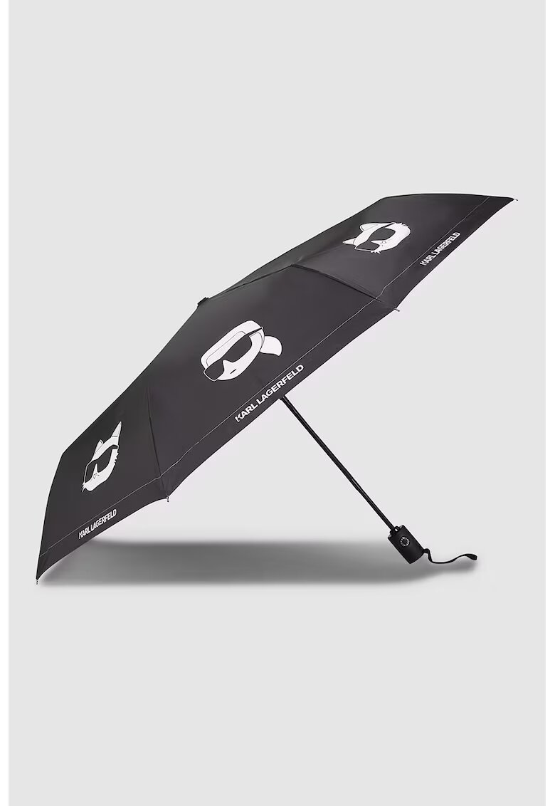 Karl Lagerfeld Umbrela cu design logo - Alb/Negru stins