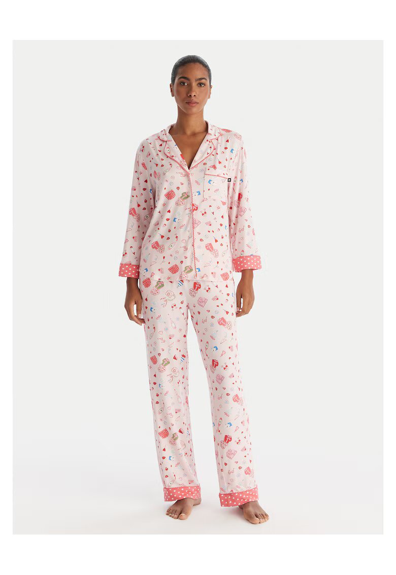 KATE SPADE Pijamale dama roz cu imprimeu