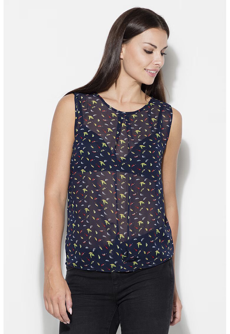 KATRUS Bluza dama K139 - bleumarin - fara maneci - poliester 100%