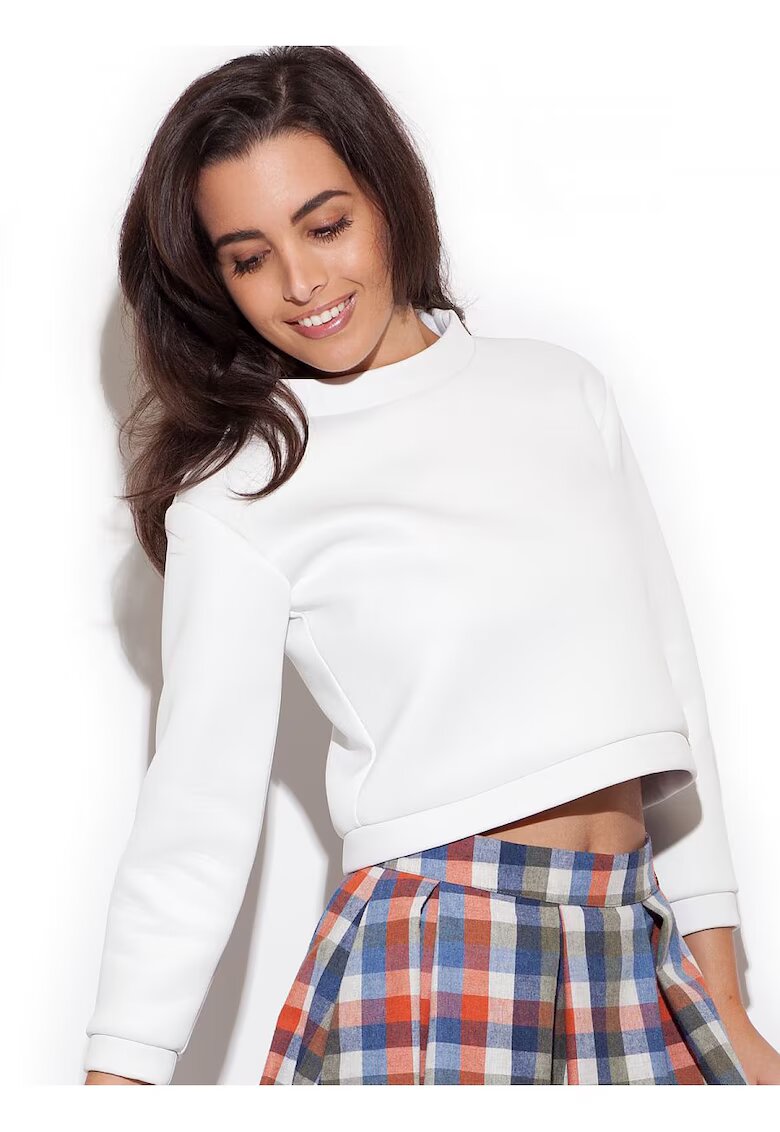 KATRUS Bluza dama scurta - maneci lungi - bej - poliester