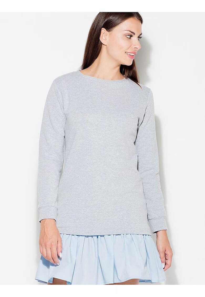 KATRUS Rochie de zi gri - casual - cu volane