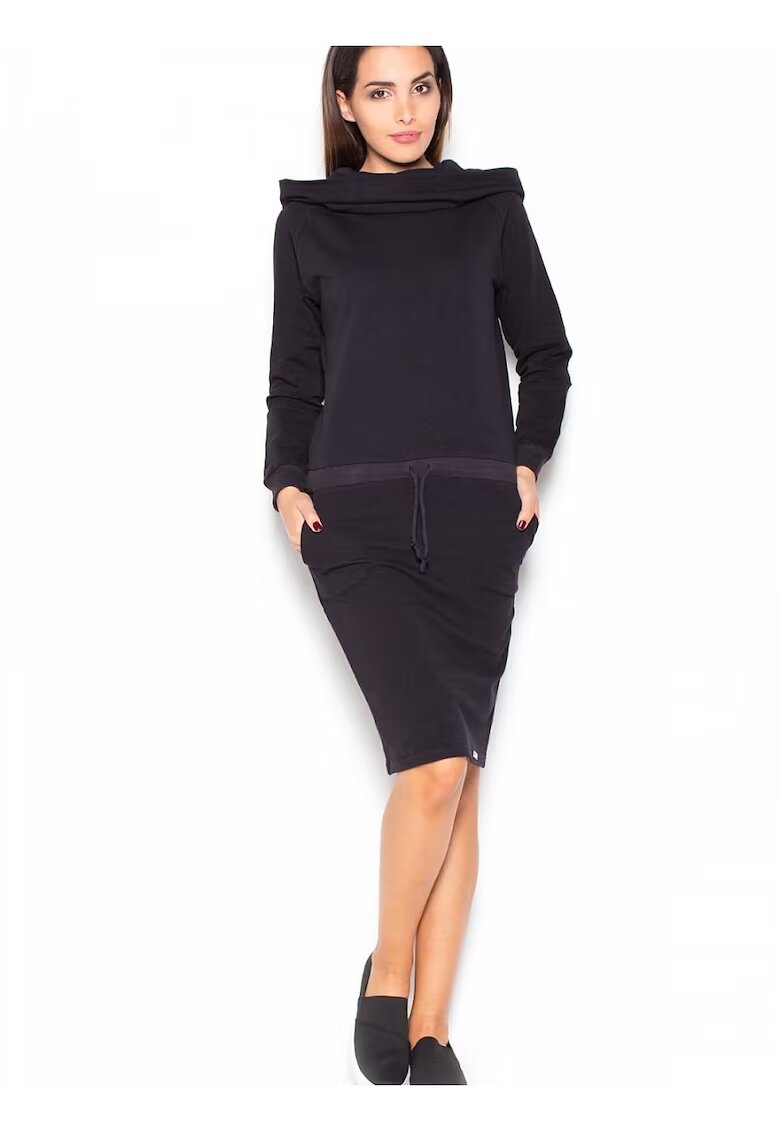 KATRUS Rochie de zi neagra - fabricata din material confortabil -