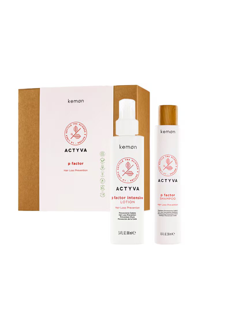Kemon Set anti-caderea parului Actyva P Factor - Sampon 250 ml - Lotiune 100 ml