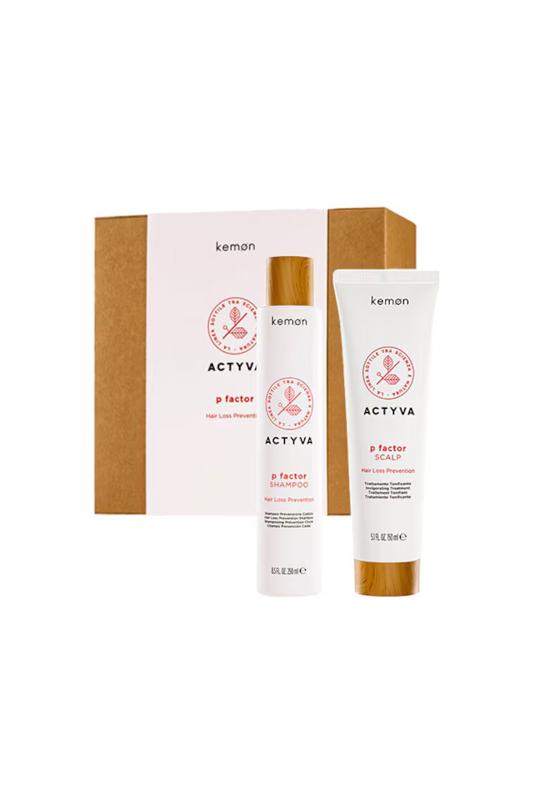 Kemon Set anti-caderea parului Actyva P Factor: Sampon 250 ml - Tratament 150 ml