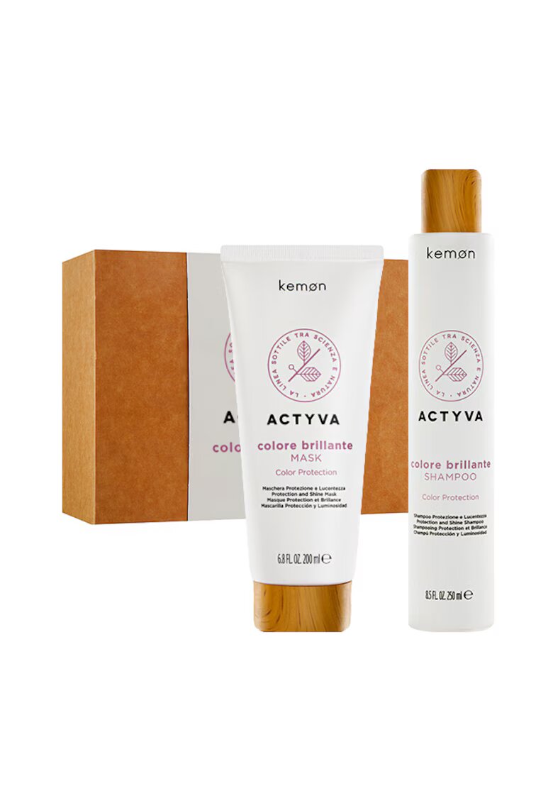 Kemon Set pentru par vopsit Actyva Colore Brillante: Masca 200 ml - Sampon 250 ml