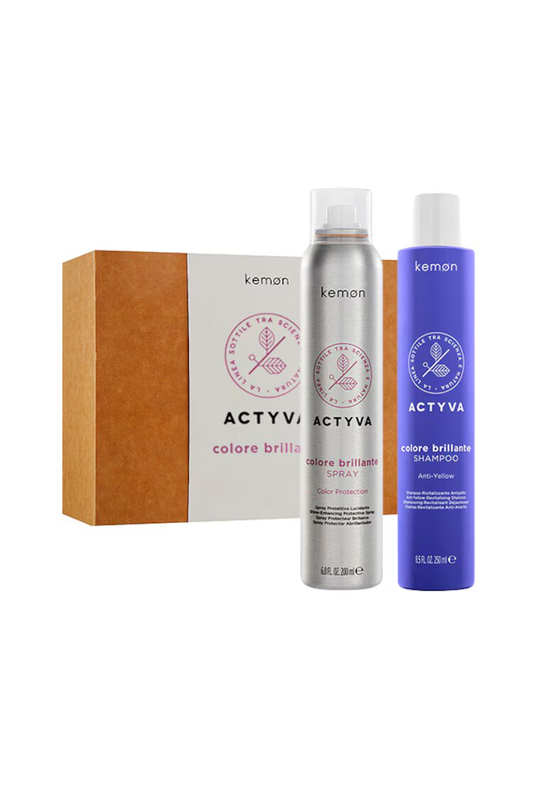 Kemon Set pentru par vopsit Actyva Colore Brillante: Sampon 250 ml - Spray 200 ml