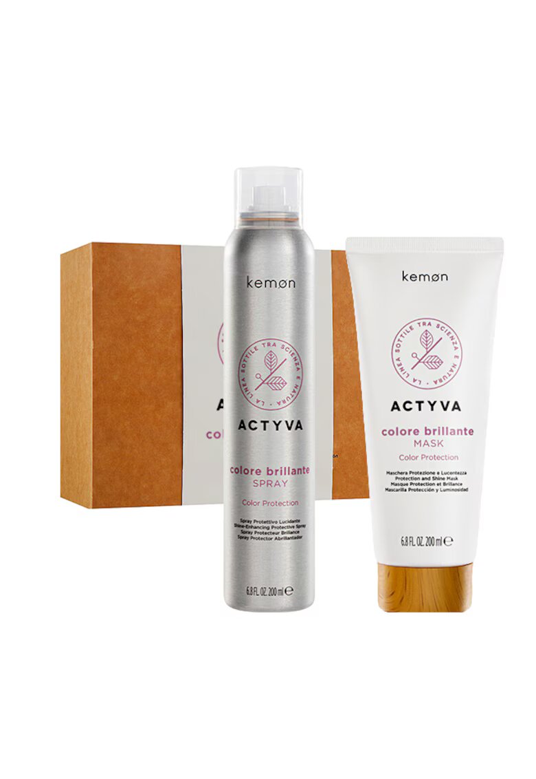 Kemon Set pentru par vopsit Actyva Colore Brillante: Spray 200 ml - Masca 200 ml