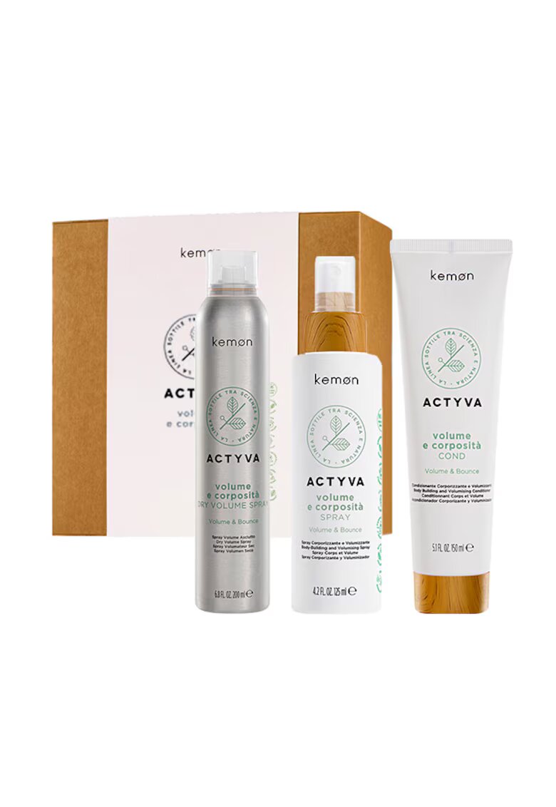 Kemon Set pentru volum Actyvia Volume e Corposità - Balsam 150 ml - Spray 125 ml - Spray uscat 200 ml