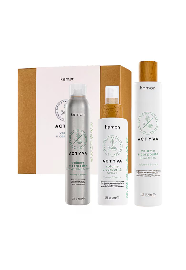 Kemon Set pentru volum Actyvia Volume e Corposità - Sampon 250 ml - Spray 125 ml - Spray uscat 200 ml