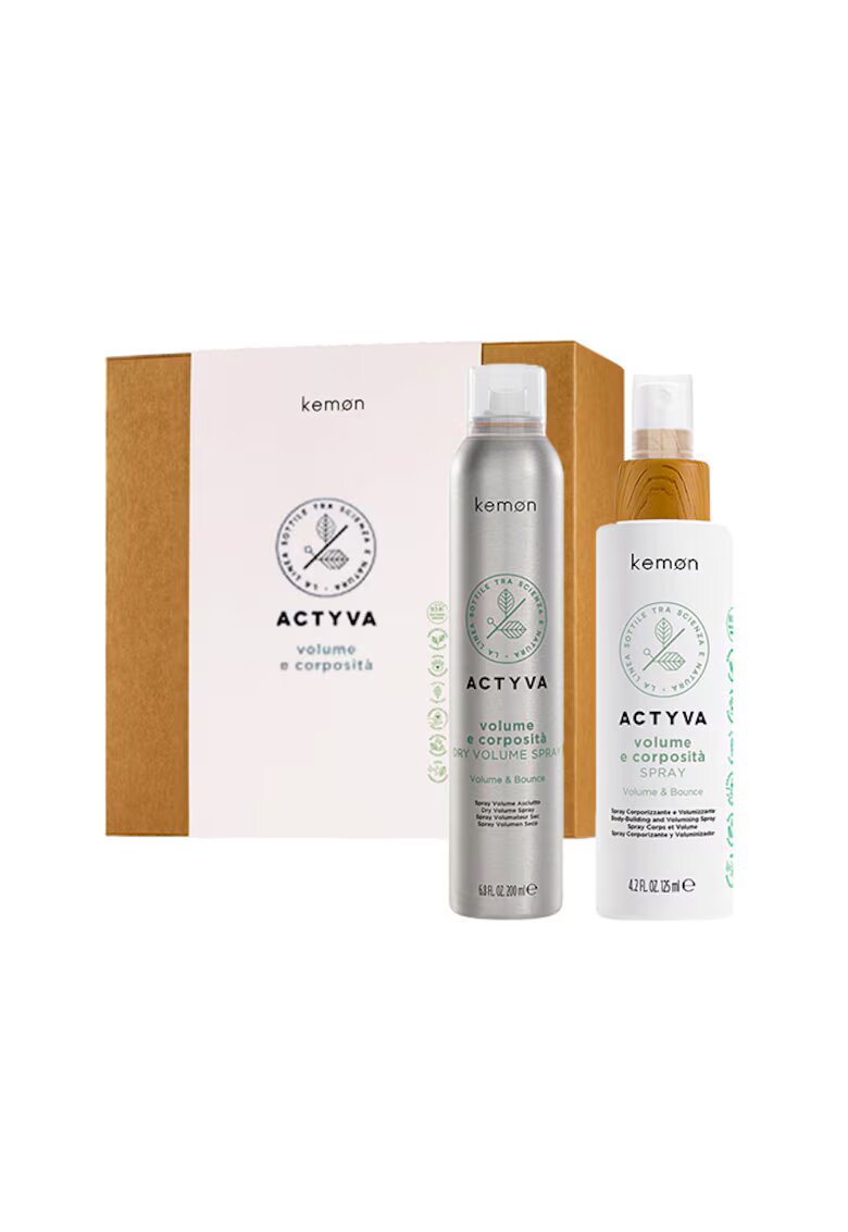 Kemon Set pentru volum Actyvia Volume e Corposità - Spray 125 ml - Spray uscat 200 ml
