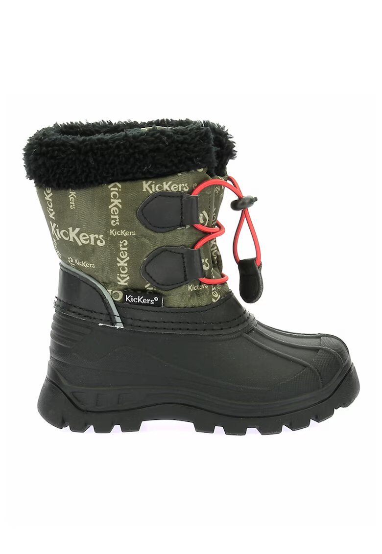 Kickers Cizme medii cu blana sintetica - Verde inchis