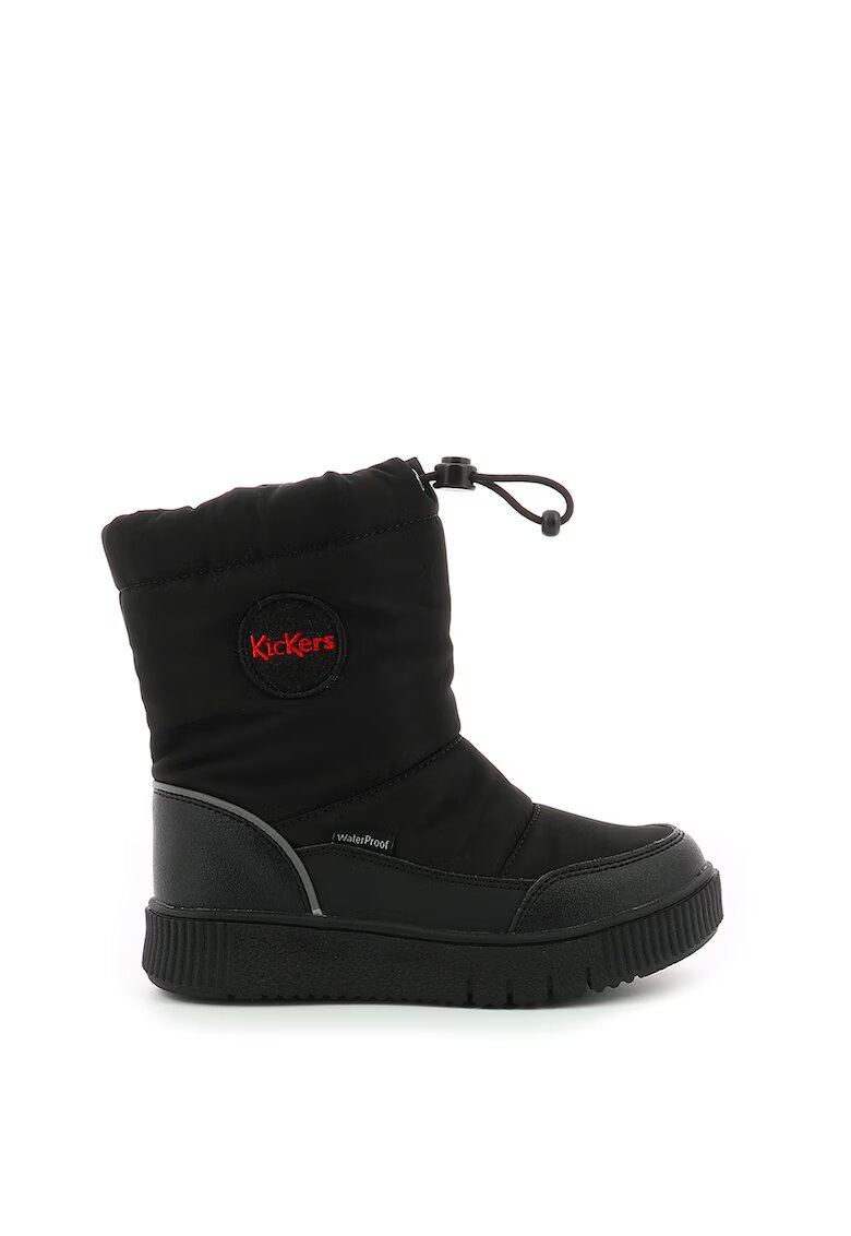 Kickers kids Cizme impermeabile cu garnitura de piele ecologica