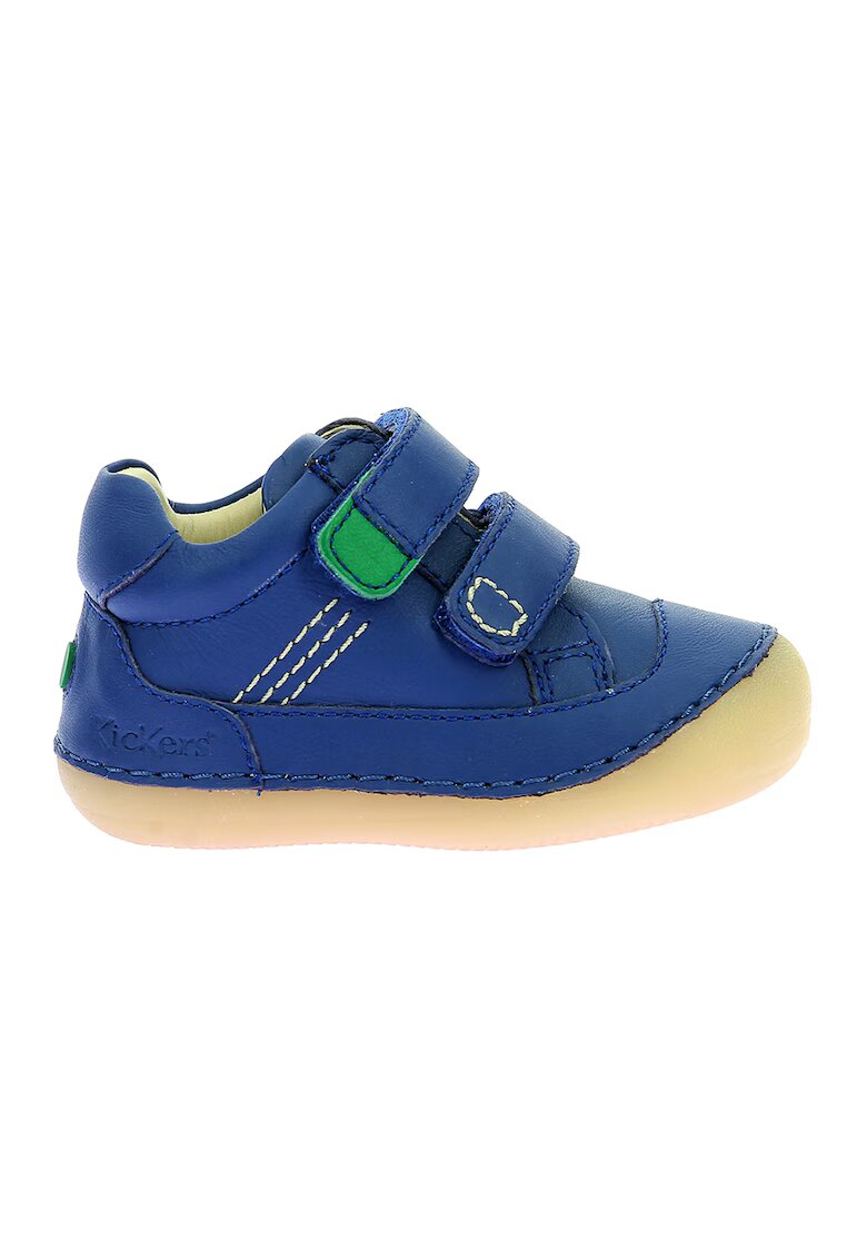 Kickers Pantofi de piele cu cusaturi contrastante - Albastru royal