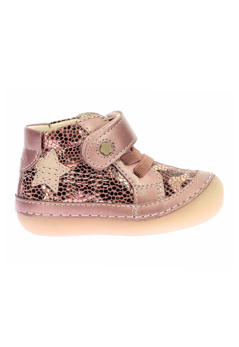 Kickers Pantofi din piele cu animal print - Auriu rose