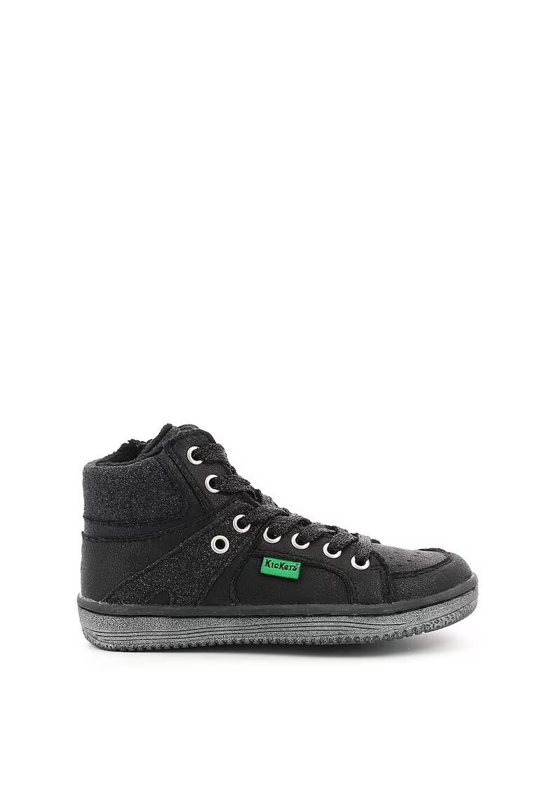 Kickers Pantofi sport inalti din piele ecologica cu captuseala din blana sintetica