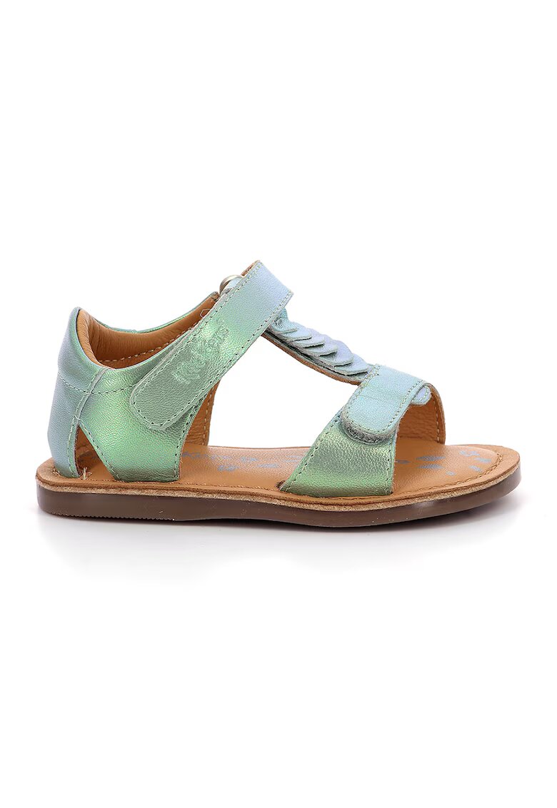Kickers Sandale de piele cu velcro - Verde