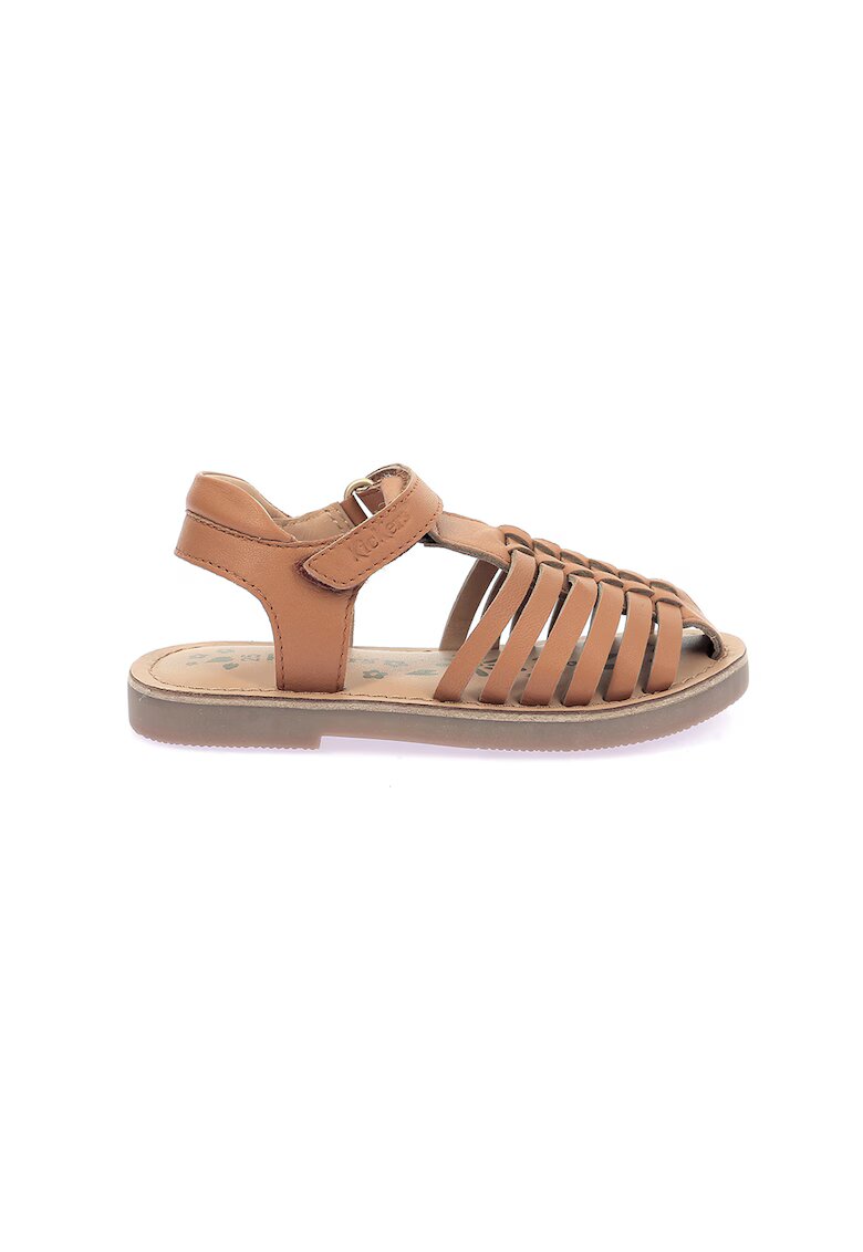 Kickers Sandale fisherman de piele - Maro camel