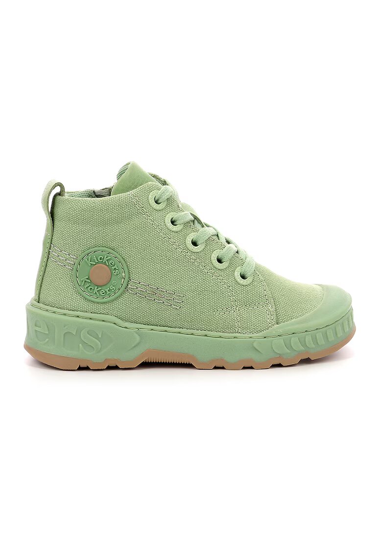 Kickers Tenisi textili cu fermoar - Verde pal