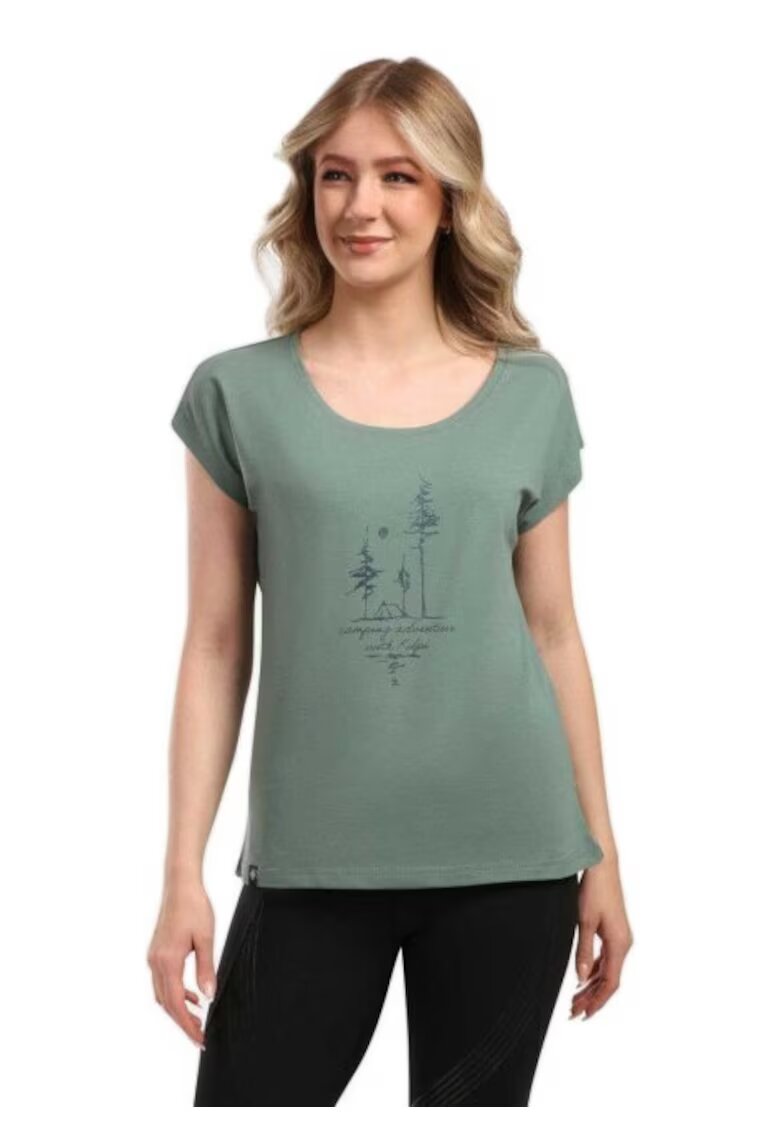 Kilpi Tricou dama Roane - verde - bumbac organic - Verde