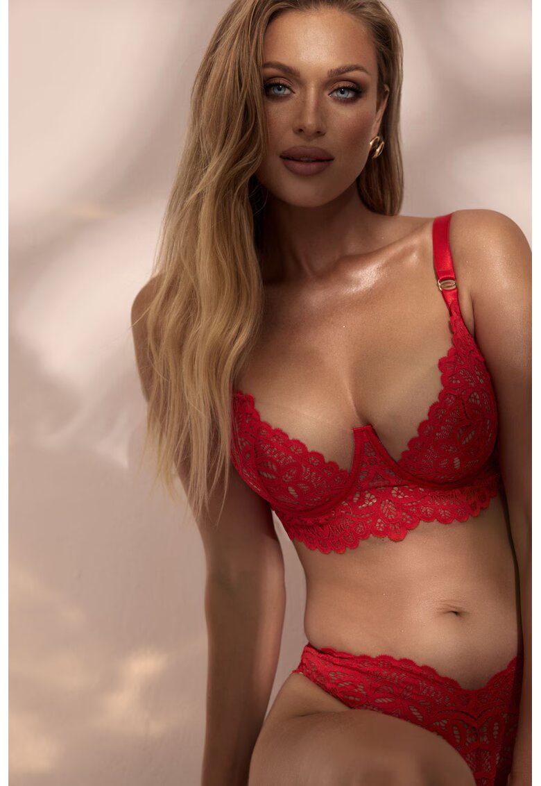 Kinga Sutien longline cu garnituri din dantela Amy