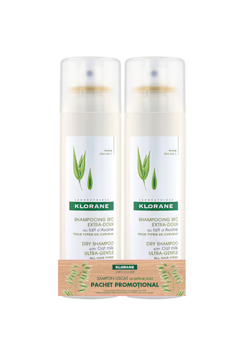 Klorane Pachet 2 x Sampon uscat cu lapte de ovaz 150 ml