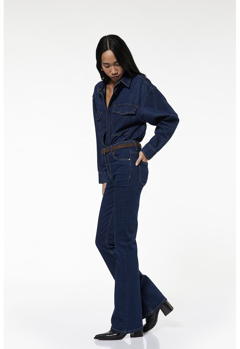 KOTON Blugi cu croiala bootcut si talie inalta - Bleumarin