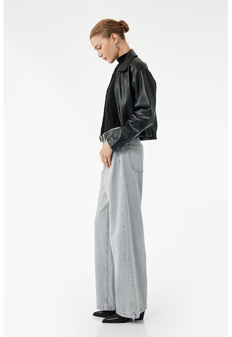 KOTON Blugi drepti relaxed fit - Gri deschis