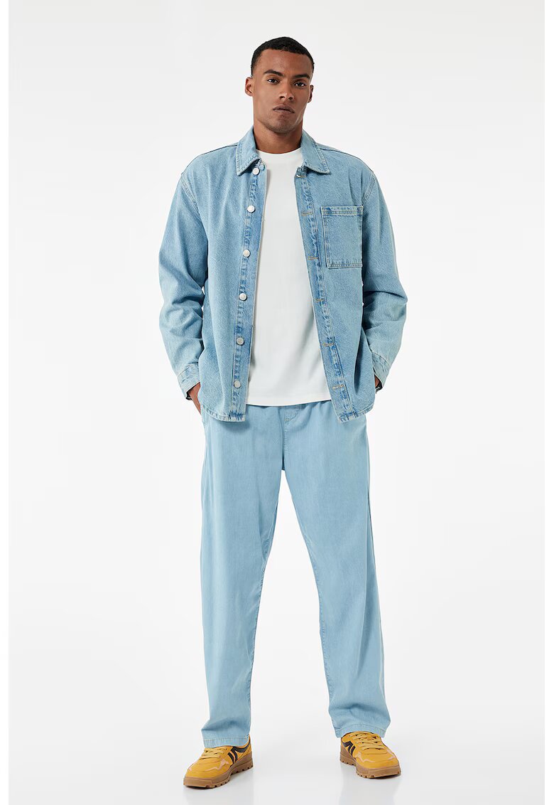 KOTON Blugi relaxed fit cu talie medie - Albastru deschis